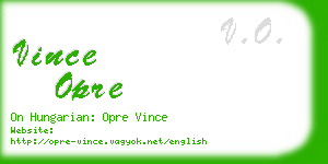 vince opre business card